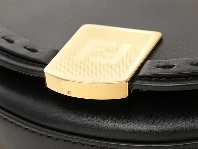 FENDI　フェンディ　ムーンライト 　ショルダーバッグ 　ブラック 　レザー/プレ騎士ガラス　8BT346　2141300450565　【437】