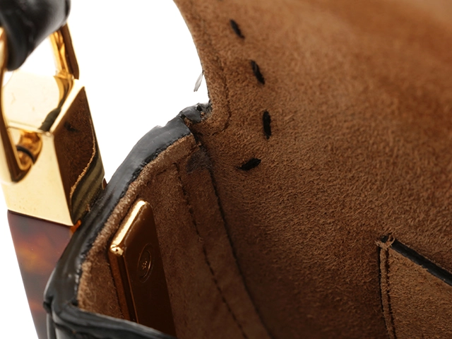 FENDI　フェンディ　ムーンライト 　ショルダーバッグ 　ブラック 　レザー/プレ騎士ガラス　8BT346　2141300450565　【437】