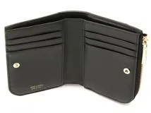 JIMMY CHOO　ジミーチュウ　スタースタッズ　コンパクトジップウォレット　ブラック　レザー【433】2141300451326