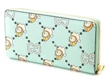 GUCCI グッチ GGモチーフ アニマルプリントラウンド長財布