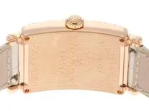 FRANCK MULLER　フランクミュラー　時計　ロングアイランド レリーフ　902QZD　シルバー文字盤　ダイヤベゼル　ピンクゴールド/クロコダイルレザー　クォーツ　レディース