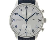IWC インターナショナルウォッチカンパニー メンズ オートマチック ポルトギーゼ・クロノグラフ IW371605 シルバー文字盤 SS/ラバー【472】HK