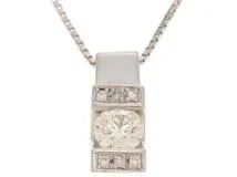 JEWELRY　ノンブランドジュエリー　ネックレス　チェーンPT850プラチナ　トップPT900プラチナ　ダイヤモンド0.357/0.03　3.7g　【472】HG
