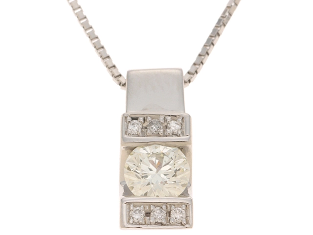 JEWELRY　ノンブランドジュエリー　ネックレス　チェーンPT850プラチナ　トップPT900プラチナ　ダイヤモンド0.357/0.03　3.7g　【472】HG