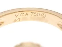 VAN CLEEF & ARPELS ヴァンクリーフ&アーペル ヴィンテージアルハンブラリング K18イエローゴールド 白蝶貝 ダイヤモンド VCARA41100 約7.6g 8号(9号から8号へサイズ変更済み) 2141300453993 【432】