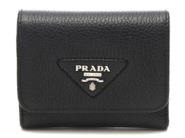 正規品　PRADA ブラックレザー 三つ折り財布 箱付き 楽天市場】PRADA プラダ 三つ折り財布 1MH043 コンパクトウォレット