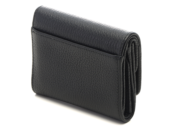 PRADA プラダ ミニ三つ折財布 ブラック レザー 1MH043