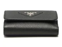 PRADA プラダ ミニ三つ折財布 ブラック レザー 1MH043 2141300454020