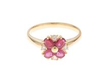 JEWELRY　ジュエリー　ノーブランド　リング　K18ゴールド　日本サイズ(約)11号　ルビー0.69カラット　ダイヤモンド0.10カラット　重量(約)3.3グラム【472】YI