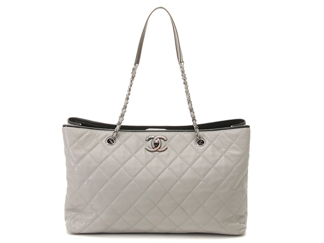 CHANEL シャネル マトラッセ チェーンショルダー トートバッグ グレー