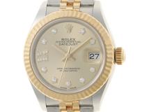 2018年正規保証有　ROLEX　ロレックス　デイトジャスト28　279173G　IXダイヤ　18YG/SS　レディース　自動巻き　腕時計　C