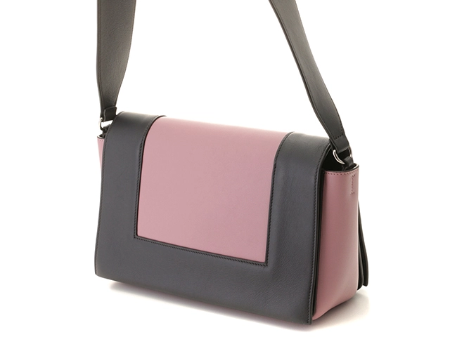 CELINE セリーヌ フレームバッグ ミディアム 180263 ピンク/グレー レザー【431】2141300457571