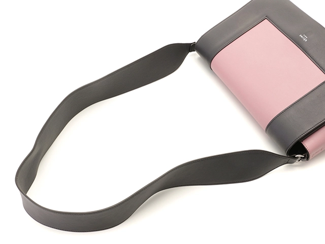 CELINE セリーヌ フレームバッグ ミディアム 180263 ピンク/グレー レザー【431】2141300457571