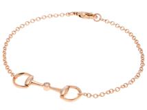 GUCCI グッチ ホースビット チェーン ブレスレット K18 ピンクゴールド ダイヤモンド 3.7g【473】