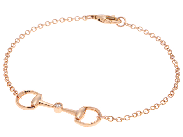 GUCCI グッチ ホースビット チェーン ブレスレット K18 ピンク