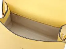 Valextra 　ヴァレクストラ 　 ミディアム　イジィデ バッグ　サンシャインイエロー　V5E56-28-J-OC　カーフスキン　2Wayバッグ　2141300462582【207】