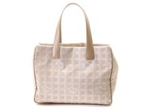 CHANEL　シャネル　ニュートラベルライントートMM　ベージュ　ナイロン　カーフ　【471】L