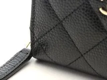 CHANEL　シャネル　マトラッセ　ジップコインパース　ブラック/GP　キャビアスキン　AP0216　コインケース【207】2141300464050