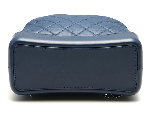 CHANEL シャネル ガブリエルドゥシャネルバックパック ブルー/ゴールド金具/シルバー金具 カーフ【472】YY