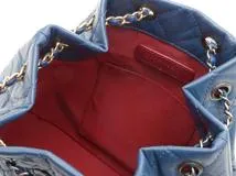 CHANEL シャネル ガブリエルドゥシャネルバックパック ブルー/ゴールド金具/シルバー金具 カーフ【472】YY