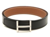 HERMES エルメス　ベルト　イセオ　ベルト　32ｍｍ　ブラック　ゴールド　ボックスカーフ　トゴ　90cm　H011772UK05/H073967C　W刻印2024年頃【472】HG