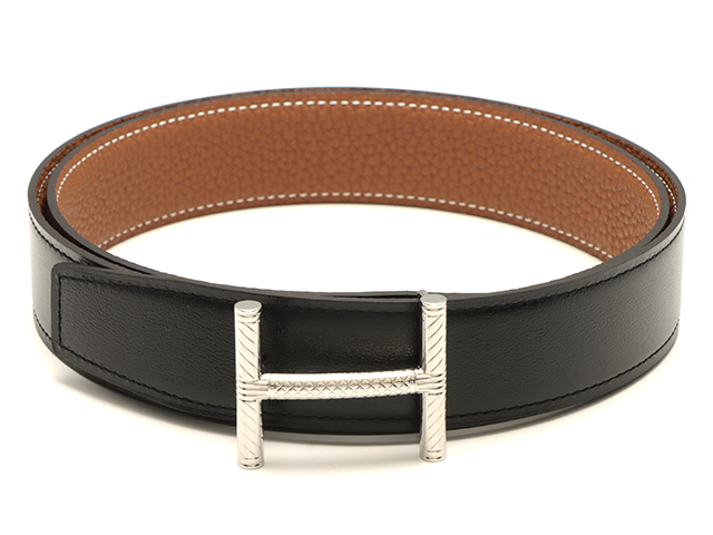 HERMES エルメス ベルト イセオ ベルト 32mm ブラック ゴールド