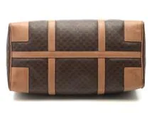 CELINE セリーヌ マカダム ボストンバッグ ダークブラウン PVC／レザー