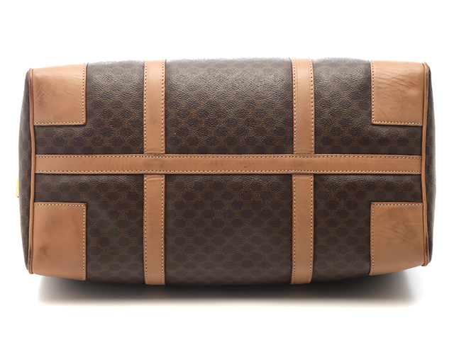 CELINE セリーヌ マカダム ボストンバッグ ダークブラウン PVC／レザー