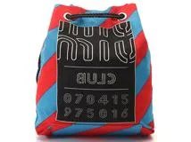 miu miu ミュウミュウ デニムプリント ストライプ ロゴ 巾着