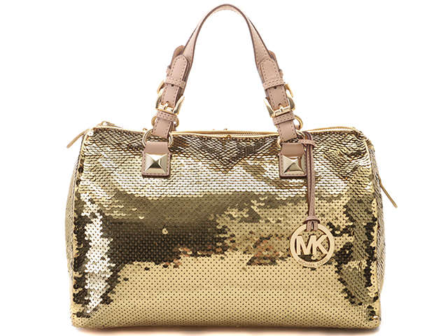 MICHAL KORS マイケルコース ２wayボストンバッグ ゴールド スパンコール／カーフ レディース 【205】 214300407658  の購入なら「質」の大黒屋（公式）