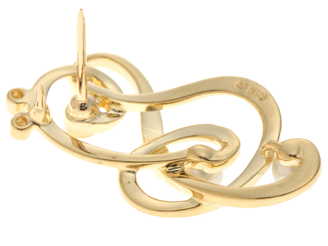 MIKIMOTO ミキモト K18/P/D パール ダイヤモンド ブローチ ピン