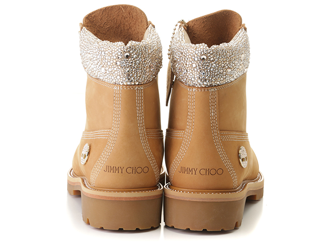 JIMMY CHOO　ジミーチュウ　プレミアムウィートブーツ ウィズ スワロフスキー　メンズ7　キャメル　レザー　TBOA427G2311　2143000493217　【432】