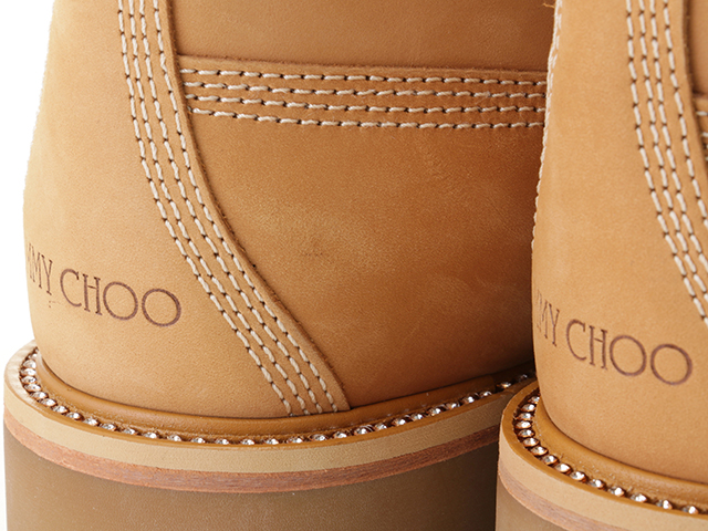 JIMMY CHOO　ジミーチュウ　プレミアムウィートブーツ ウィズ スワロフスキー　メンズ7　キャメル　レザー　TBOA427G2311　2143000493217　【432】