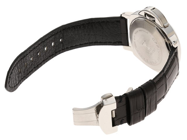 Panerai パネライ 時計 ルミノールマリーナ Pam ガラス傷あり 自動巻時計 ブラック文字盤 ステンレス レザーベルト 男性用 430 の購入なら 質 の大黒屋 公式
