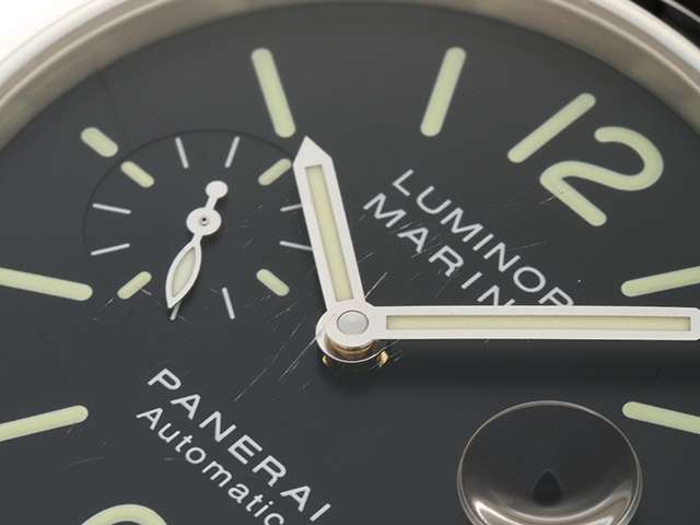 Panerai パネライ 時計 ルミノールマリーナ Pam ガラス傷あり 自動巻時計 ブラック文字盤 ステンレス レザーベルト 男性用 430 の購入なら 質 の大黒屋 公式