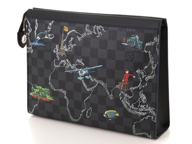 LOUIS VUITTON ルイ･ヴィトン ポシェット・ヴォワヤージュMM N40205 ダミエ・グラフィット 地図 【460】