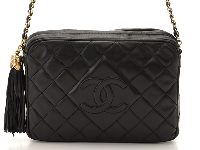 CHANEL シャネル タッセル マトラッセチェーンショルダーバッグ ラムスキン ブラック ゴールド金具 【437】 の購入なら「質」の大黒屋（公式）