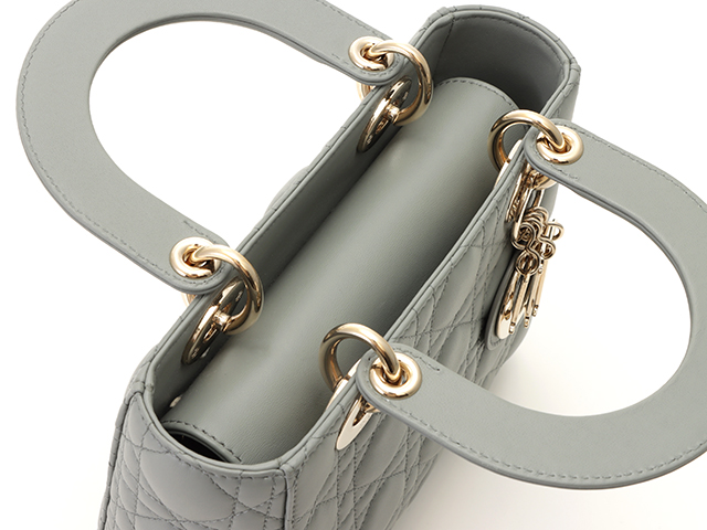 DIOR レディディオール カナージュ MYABCDIORバック グレー ラムスキン 