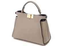 FENDI フェンディ ピーカブー アイコニックエッセンシャリー ベージュ レザー 8BN302 2143000535290 【432】