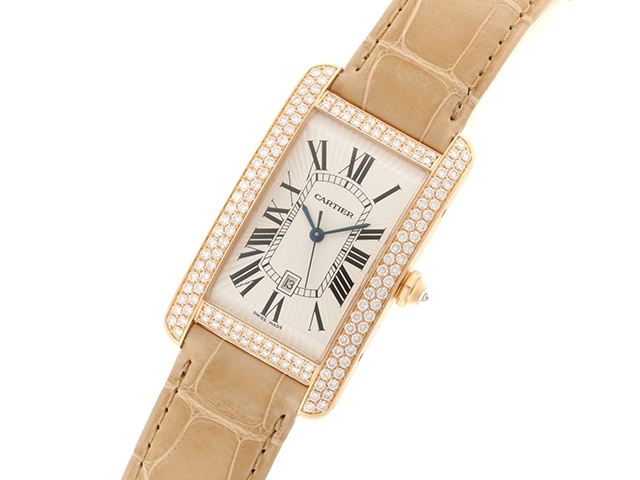 Cartier カルティエ 時計 タンクアメリカンLM・ダイヤベゼル WB704851 