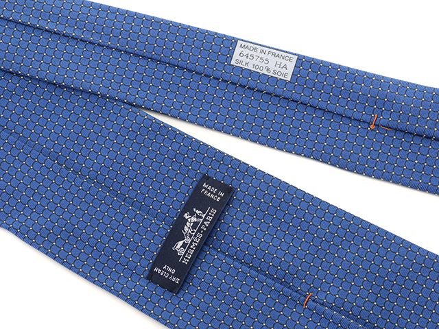 HERMES エルメス ネクタイ ブルー 645755 HA シルク