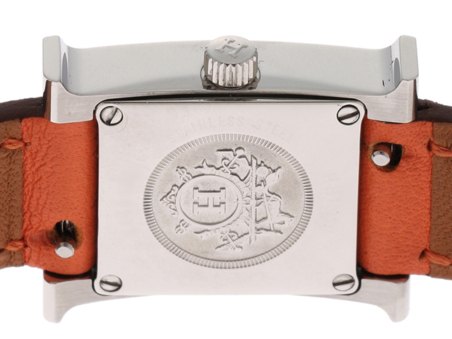 HERMES エルメス Hウォッチ・ミニ HH1.110 SS ステンレススチール 革