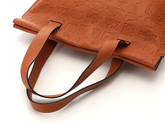 LOEWE ロエベ ショッパートートバッグ ブラウン レザー【472】YI
