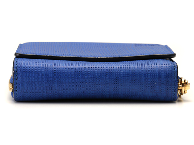LOEWE ロエベ 二つ折り財布 ZIPコンパクトウォレット ブルー カーフ型