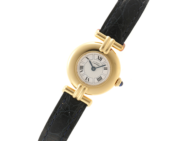 カルティエ Cartier SV/GF マストコリゼ 590002 シルバー925 SV/GF　レザー クオーツ レディース 腕時計