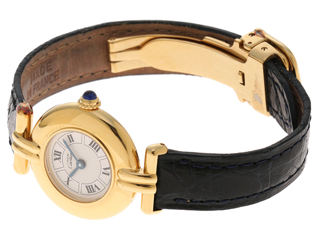 カルティエ Cartier SV/GF マストコリゼ 590002 シルバー925 SV/GF　レザー クオーツ レディース 腕時計