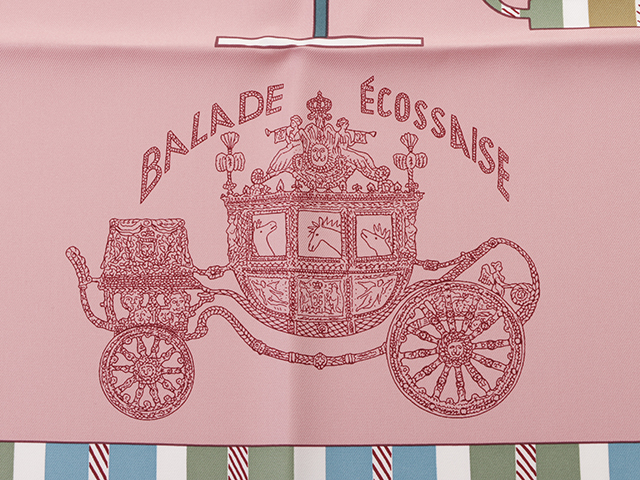 エルメス カレ90 BALADE ECOSSAISE スカーフ シルク ピンク ...