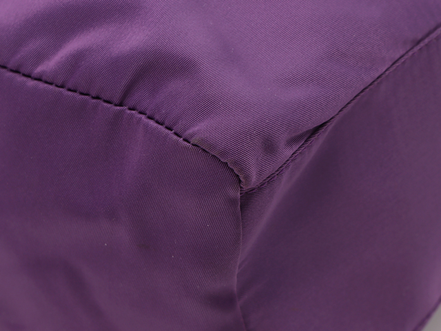 PRADA プラダ 巾着トート バッグ パープル ナイロン カーフ 【436