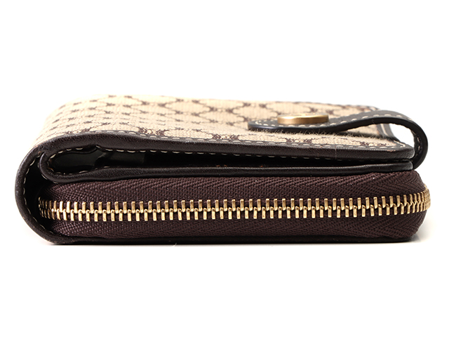 CELINE セリーヌ 財布 二つ折りラウンド財布 ブラウン キャンバス