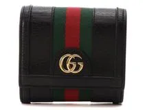 GUCCI グッチ オフィディア 二つ折り財布 ブラック カーフ キャンバス